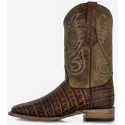 Soto Boots Mens Tan American Gator Belly Print Boots H50035