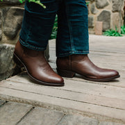 Cowboy Dress Boots | Mens Classic Round-Toe Boots (H7001-Brown) - Soto Boots