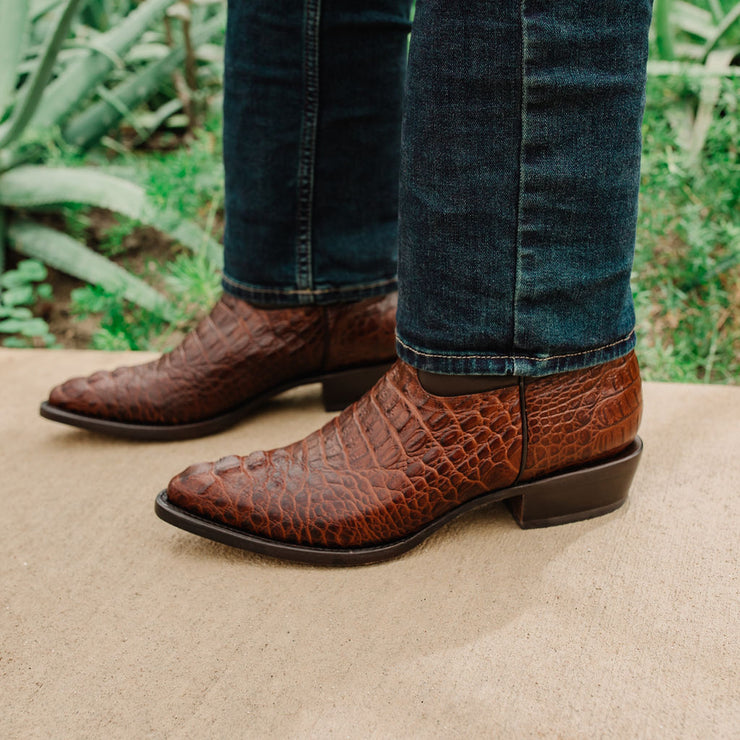 Soto Roper Boots Soto Boots Men's Gator Tail Print Cowboy Boots Cognac (H7006) | Soto Boots