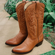 Cowboy Dress Boots | Mens Classic Round-Toe Boots (H7001-Tan) - Soto Boots