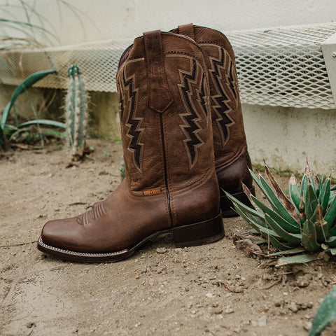 Square Toe Cowboy Boots Brown | Men's Square Toe Boots (H50027) - Soto Boots