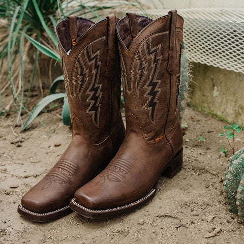 Ariat Men's Wide Square Toe Sport Boots - Distressed Brown - 10