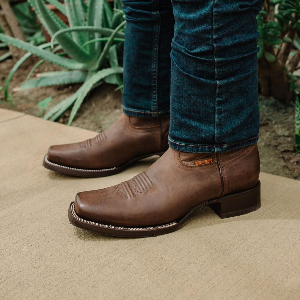 Square Toe Cowboy Boots Brown | Men's Square Toe Boots (H50027) Soto Boots Square Toe Cowboy Boots Brown | Men's Square Toe Boots (H50027) Soto Boots