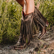 Santa Fe Two Layer Fringe Cowgirl Boots M50035 - Soto Boots