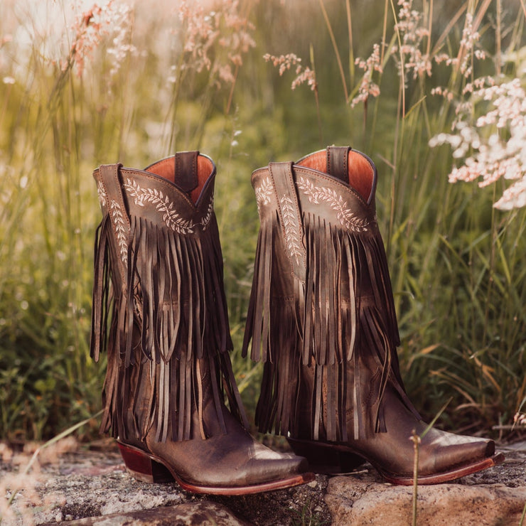 Santa Fe Two Layer Fringe Cowgirl Boots M50035 - Soto Boots