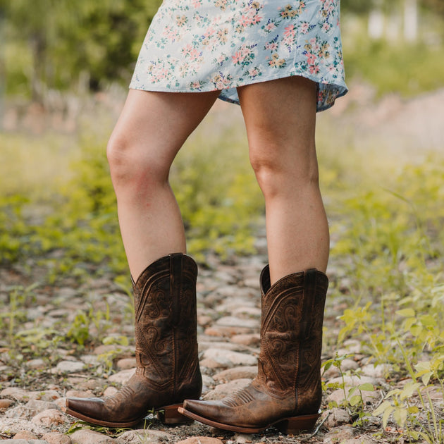 Cheyenne Cowgirl Boots | Women's Snipped Toe Leather Boots (M50041 ...