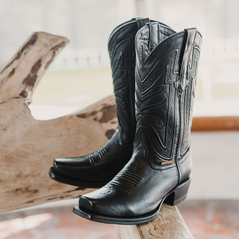 Men's Square Toe Boot Black (H50029) - Soto Boots