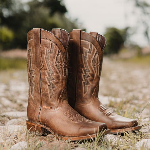 Men's Tan Square Toe Cowboy Boots | Tan Western Boots (H50027) - Soto Boots