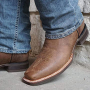 Square Toe Leather Sole Cowboy Boots H4002 - Soto Boots