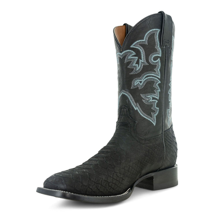 Soto Roper Boots Soto Boots Men's Python Print Square Toe Cowboy Boots Black H4021 ...