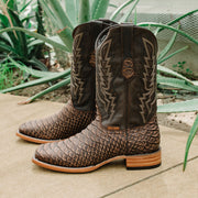 Soto Boots Mens Brown Python Print Boots H50032 - Soto Boots