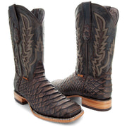 Soto Boots Mens Brown Python Print Boots H50032 - Soto Boots