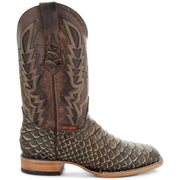 Soto Boots Mens Tan Python Print Boots H50032 - Soto Boots