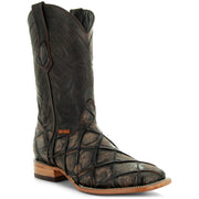 Soto Boots Mens Pirarucu Print Brown Cowboy Boots H50033 - Soto Boots