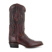 Soto Boots Mens Black Cherry Leather Dress Round Toe Cowboy Boots H50044 - Soto Boots