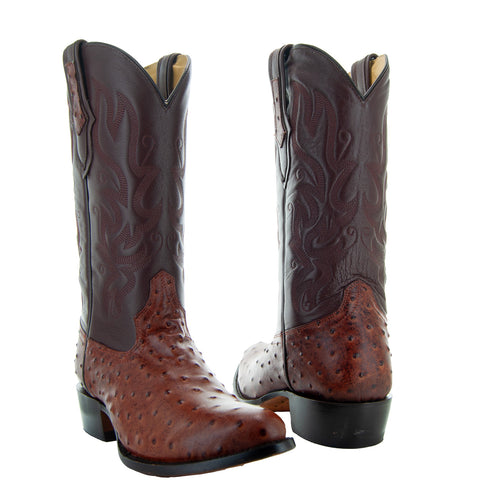 Men's Ostrich Print Cowboy Boots (H7002) - Soto Boots