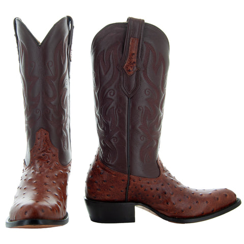 Men's Ostrich Print Cowboy Boots (H7002) - Soto Boots