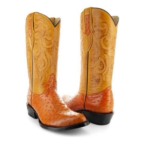 Men's Ostrich Print Cowboy Boots (H7002) - Soto Boots