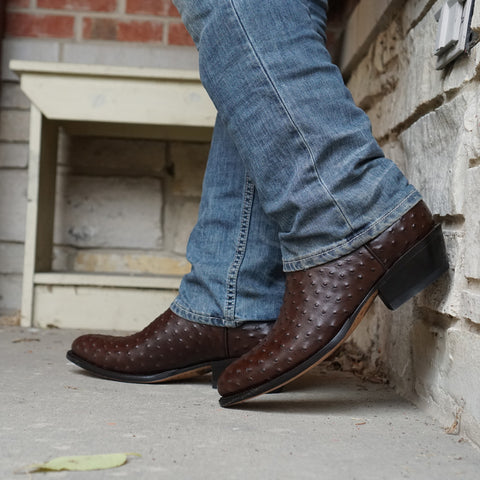 Men's Ostrich Print Cowboy Boots (H7002) - Soto Boots