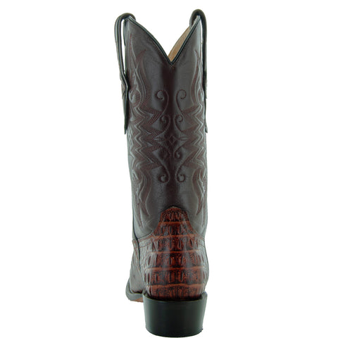 Soto Boots Men's Gator Tail Print Cowboy Boots Cognac (H7006) - Soto Boots