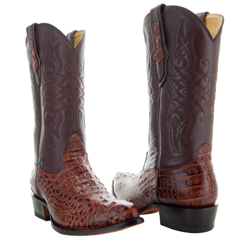 Soto Boots Men's Gator Tail Print Cowboy Boots Cognac (H7006) - Soto Boots