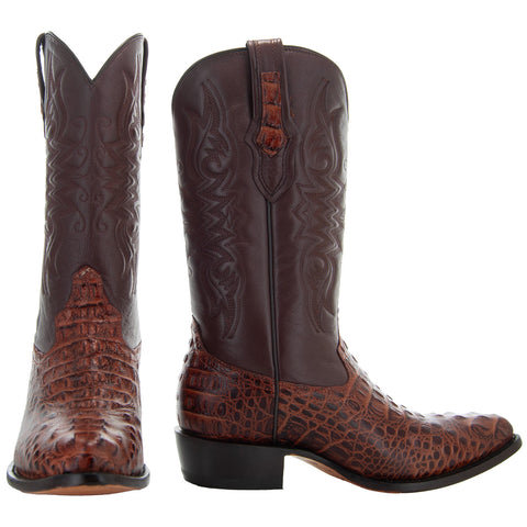 Soto Boots Men's Gator Tail Print Cowboy Boots Cognac (H7006) - Soto Boots