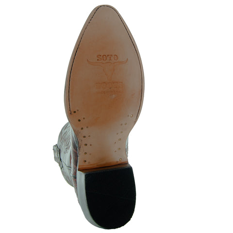 Soto Boots Men's Gator Tail Print Cowboy Boots Cognac (H7006) - Soto Boots