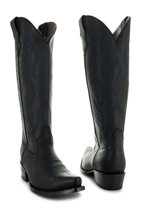 Soto Boots Tall Black Leather Womens Cowgirl Boots M1003