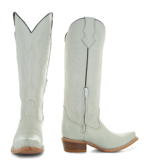 Soto Boots Tall Ivory Leather Womens Cowgirl Boots M1003