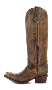 Soto Boots Tall Tan Leather Womens Cowgirl Boots M1003