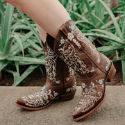 Dahlia Women's Vintage Floral Embroidered Cowgirl Boots M50042 - Soto Boots