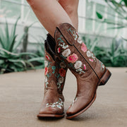 Jasmine Women's Square Toe Floral Cowgirl Boots (M50043) - Soto Boots