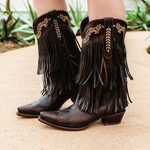 Santa Fe Two Layer Fringe Cowgirl Boots M50035 - Soto Boots