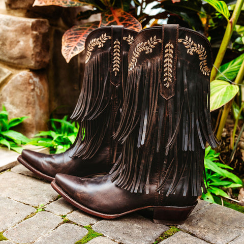 Santa Fe Two Layer Fringe Cowgirl Boots M50035 - Soto Boots