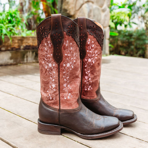 Pretty in Pink Womens Embroidered Cowgirl Boots by Soto Boots M4004 - Soto Boots