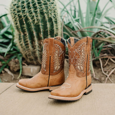 Kids' Tan Country Boots | Everyday Western Boots for Kids (K3007) - Soto Boots