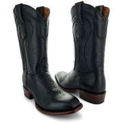 Black Square Toe Cowboy Boots | Men's Square Toe Boots (H9002) - Soto Boots
