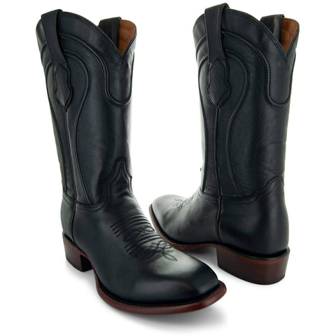 Black Square Toe Cowboy Boots | Men's Square Toe Boots (H9002) - Soto Boots