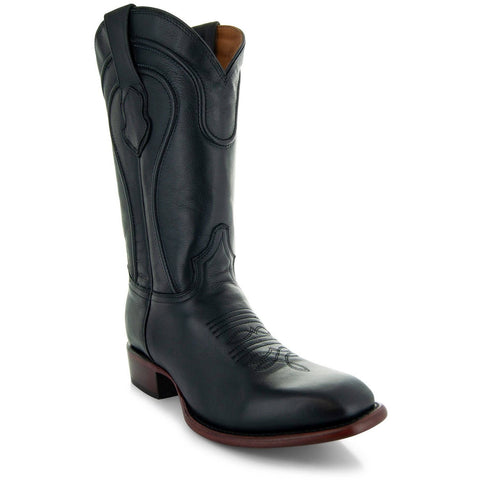 Black Square Toe Cowboy Boots | Men's Square Toe Boots (H9002) - Soto Boots
