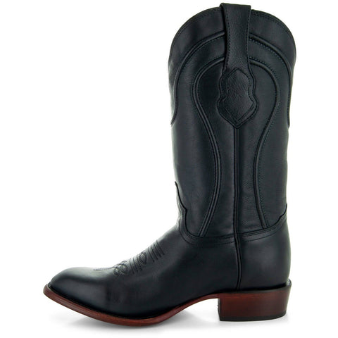 Black Square Toe Cowboy Boots | Men's Square Toe Boots (H9002) - Soto Boots
