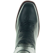 Black Square Toe Cowboy Boots | Men's Square Toe Boots (H9002) - Soto Boots