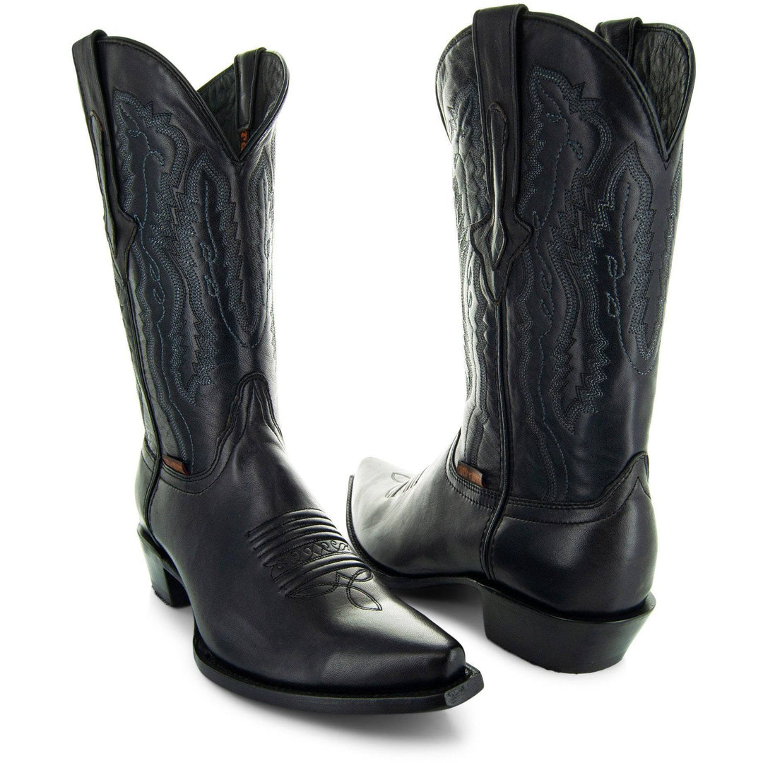 Admirable Boots Mens Sz 9 Black Leather Snip-Toe Western Cowboy Boots Black Cowboy Boots | Los Altos Boots Snip Toe main image 2