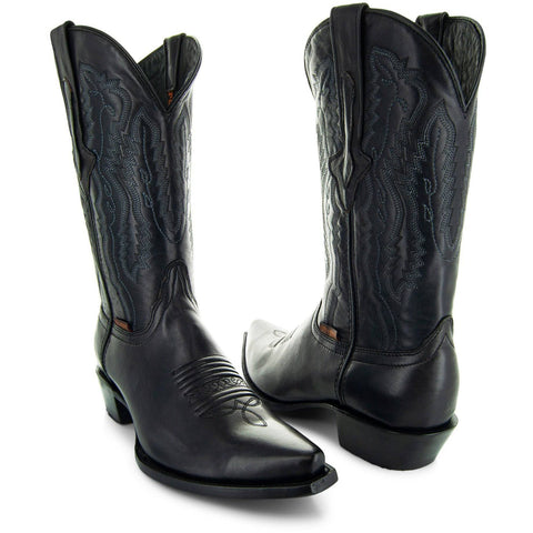 Men's Snip Toe Cowboy Boots Black (H50030) | Soto Boots - Soto Boots