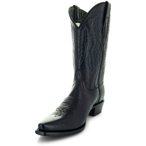 Men's Snip Toe Cowboy Boots Black (H50030) | Soto Boots - Soto Boots