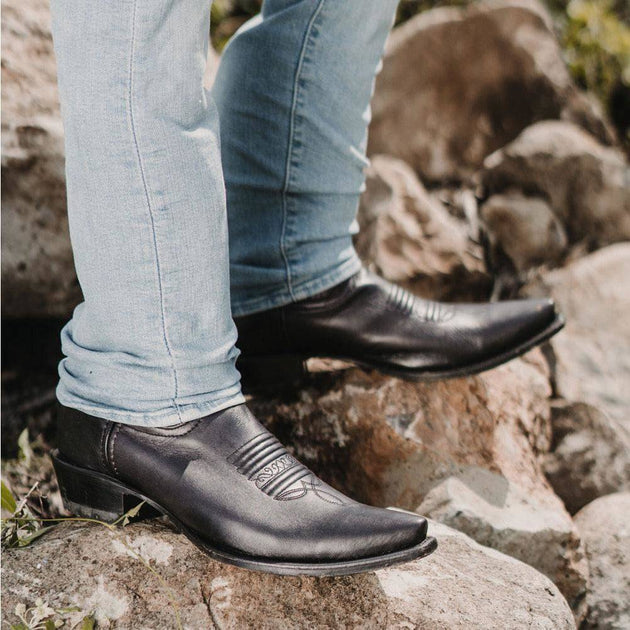 Soto Roper Boots Men's Snip Toe Cowboy Boots Black (H50030) | Soto Boots | Soto Boots