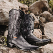 Men's Snip Toe Cowboy Boots Black (H50030) | Soto Boots - Soto Boots