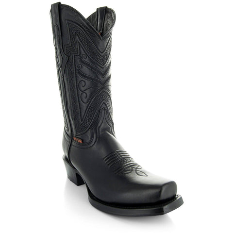 Men's Square Toe Boot Black (H50029) - Soto Boots