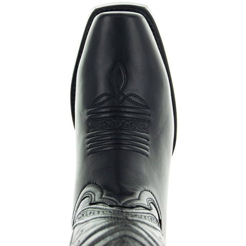 Men's Square Toe Boot Black (H50029) - Soto Boots