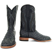 Soto Boots Mens Out of the Wild Black Ostrich Print Boots H50031 - Soto Boots