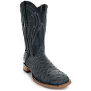 Soto Boots Mens Out of the Wild Black Ostrich Print Boots H50031 - Soto Boots